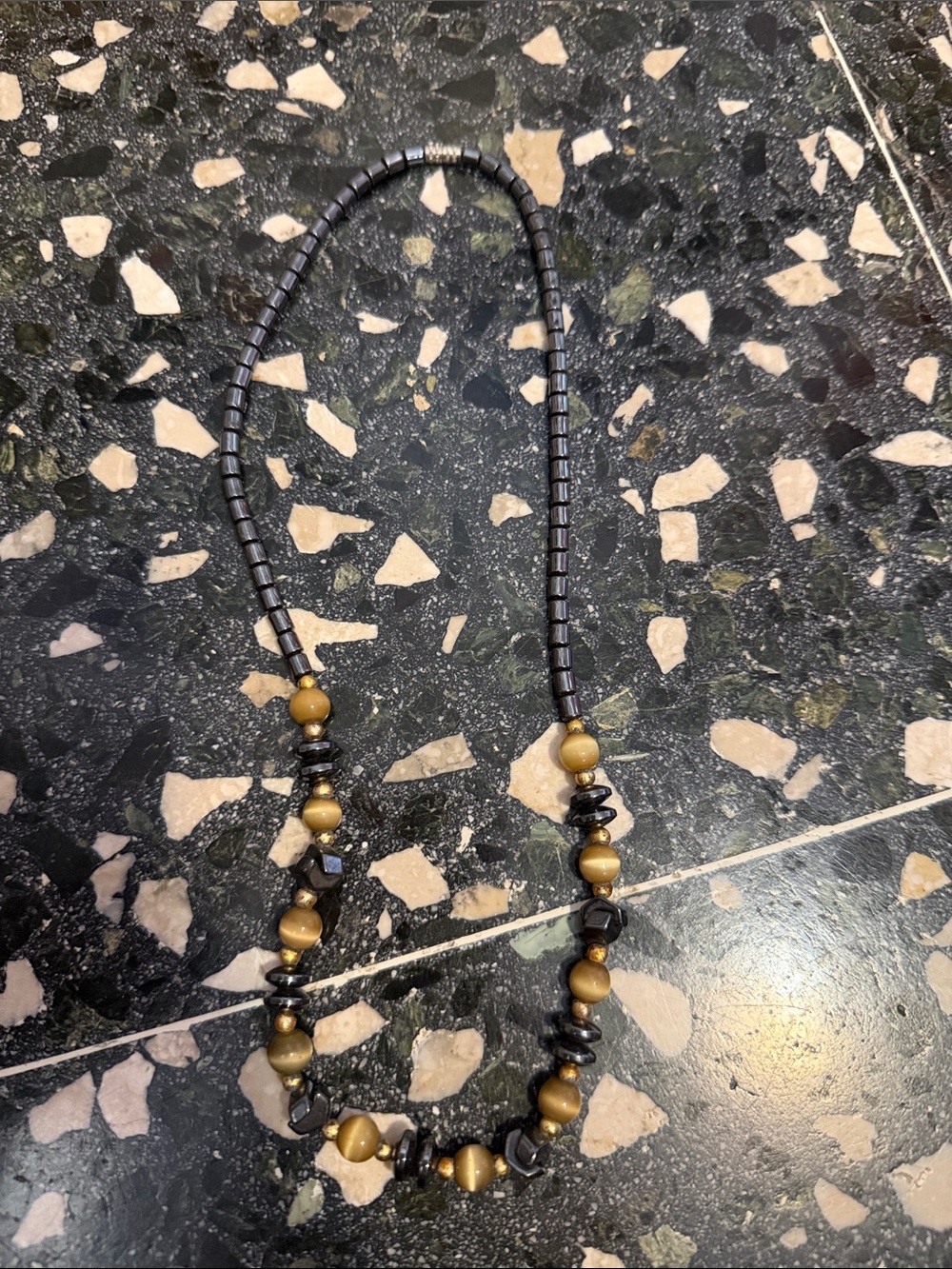 Gold and Black Beaded Women's Necklace